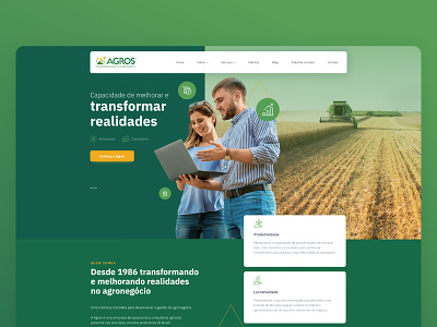 Agros - Website agriculture agro agro company agronegócio farm green landing page organic site ui ux uxui website