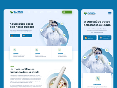 Farmec - Landing Page blue blue site health landing page pharmacy site ui uiux ux website