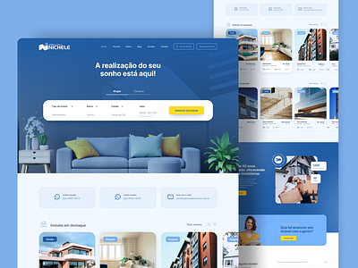 Nichele - Real State Website blue building buildings company house landing page real state site ui uiux ux website