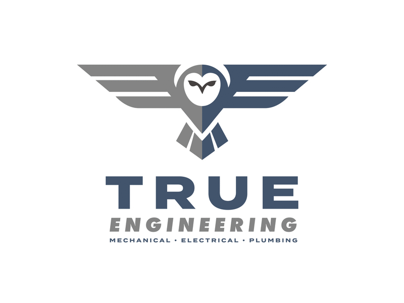 True Engineering engineer owl identity brand logo