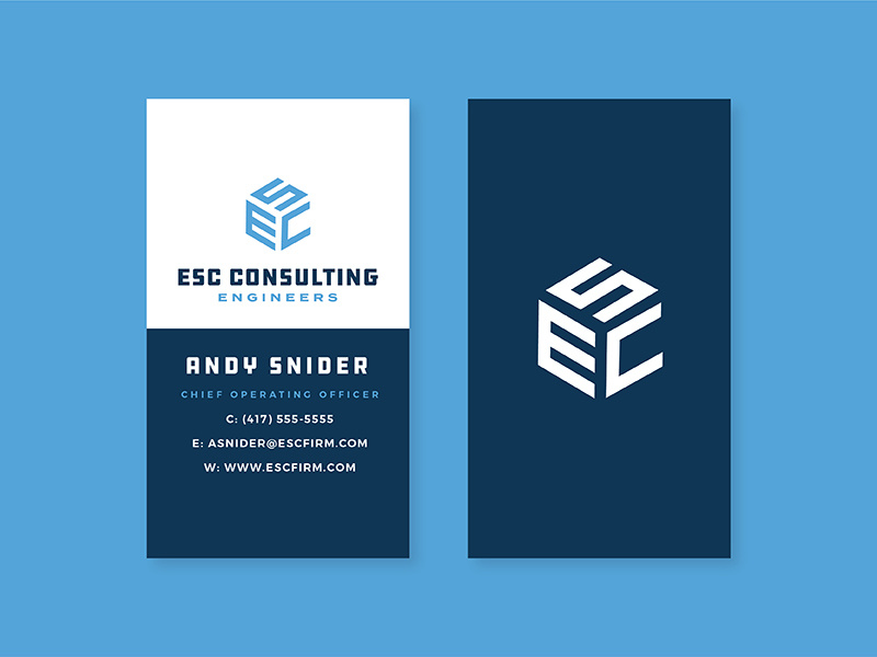 ESC Consulting Engineers business card stationery engineer identity brand logo