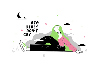 Big girl don't cry art design flat illustration vector