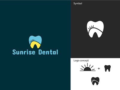 Sunrise Dental art branding clinic dental dentist flat graphic design illustrator typography
