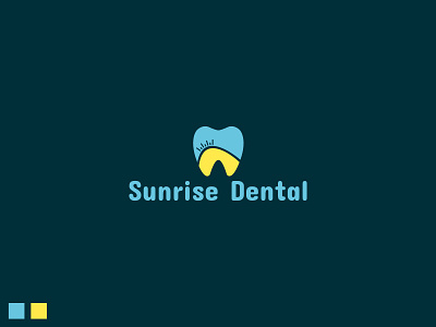 Sunrise Dental branding clinic dental dental logo dentist design flat logo typography ux