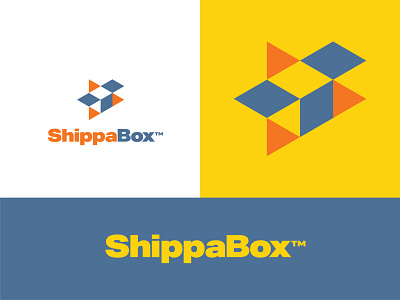 ShippaBox arrow box direction geometric logo package shape shipping shipping box
