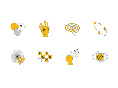 EdTech icons adobe illustrator design doodles icon set icons lines vector yellow