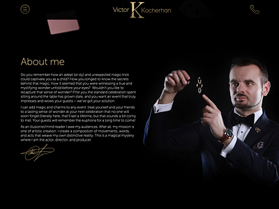 landing page for Victor Magic