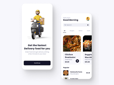 Food Delivery App Concept 🛵 3d app app design clean design illustration ui uidesign uidesigner uiux uiuxdesigner ux ux design