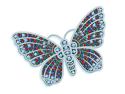 Lyons Butterfly Jewels butterfly design diamonds illustration jewelry lyons precious stones sapphire