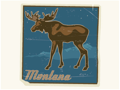 Lyons Dribbble Montana montana moose retro travel vintage