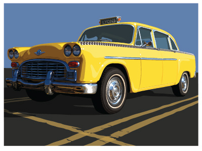 Lyons Dribbble Yellow Cab illustration yellow cab