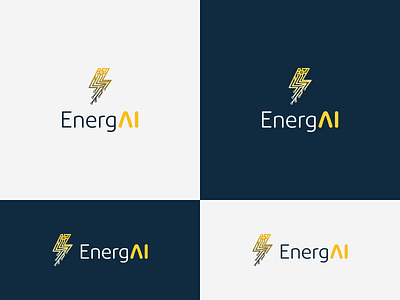 EnergAI ai artificial intelligence branding design energy logo logotype vector