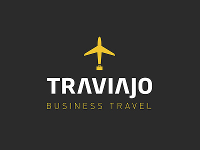 Traviajo Logo agencia de viajes briefcase business travel flights logo plane work
