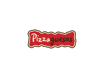 Pizzaguesas informal logo pizza