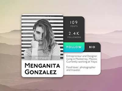 User Profile 006 bio dailyui profile user profile