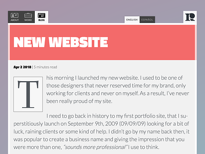 A little more about the new website blog hugo new website portfolio redesign