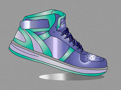 Sneaker flat illustration design flat illustration minimal sneaker vector