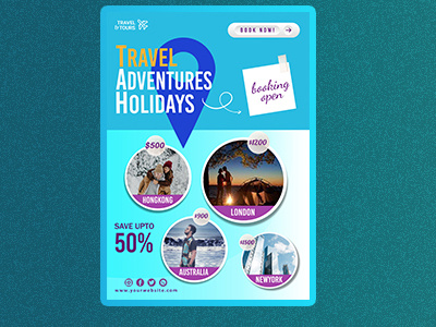Travel Ad branding design flyer graphic design illustration motion graphics