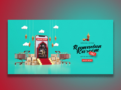 Ramadan Sale Banner animation branding design flyer graphic design logo motion graphics