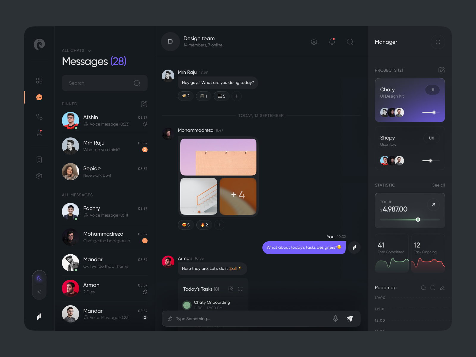 Chaty – Team Chat Dashboard by Ali for Piqo Studio on Dribbble