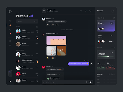 Chaty – Team Chat Dashboard app clean design minimal ui