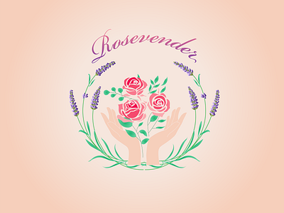 Fictional Brand of Soap Logo design flowers graphics lavender logo rose soap