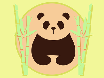 Panda Logo graphic design green illustration logo orange panda vector yellow