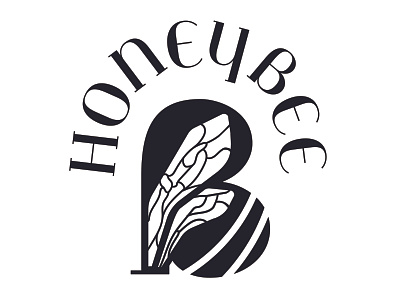 Honeybee B adobe adobe illustrator bee branding combination mark design honeybee logo minimal vector
