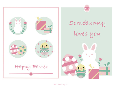 Happy Easter chicago colorful cute design digitalart easter easter bunny easter eggs festival greetingcard holiday icon icons logo vector