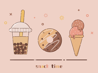 MBE Style Food and Drink bubbletea colorful cute design dessert digitalart donut foodie icecream icecreamcone icon icon design icons illustration mbe mbe style mbestyle snack sweets teatime