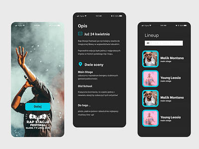 Rapstacja Festiwal - Landing Page branding graphic design ui