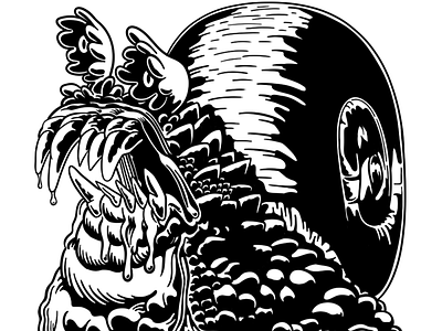 Hellbeast Super Snail! art creature design fantasy fantasy art graphic design illustration illustrator logo minimal monster snail vector