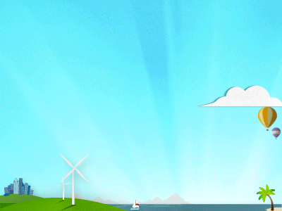 Sea Side City after baloons beach city clouds effects illustrator photoshop