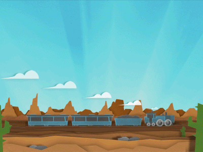 Train after animation effects illustration illustrator photoshop train