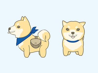 Shiba Dog adventure backpack dog illustration japanese kawaii mascot shiba