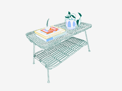 Our New Coffee Table coffeetable colorful crafty design furniture handdrawn illustration minimal procreate simple sketch sketchbook stilllife