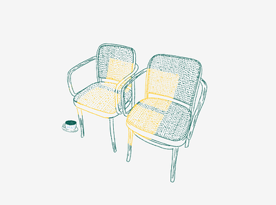 Two Seats In The Sun artist artwork crafty female artist freelance illustrator handdraw illustration minimal moments procreate sketch sketchbook