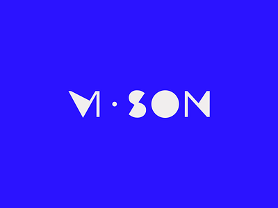 vi • son blue branding creative coding design illustration logo logo design white