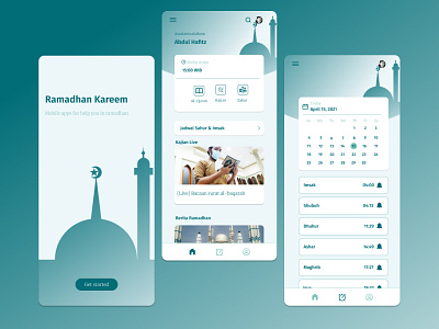 Mobile apps Ramadhan app design green illustration mobile ramadhan typography ui ux