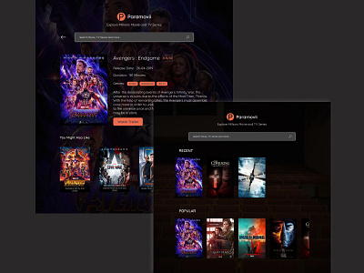 Paramovii - Website Movie Review app design movie review ux web