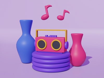 Radio - 3d blender illustration 3d 3d design 3d illustration 3d modeling animation graphic design illustration minimal ui ux web