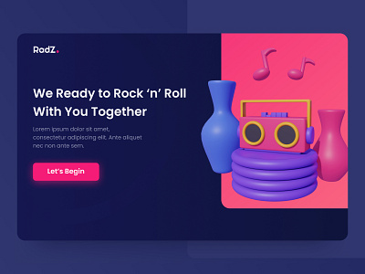 3d illustration landing page