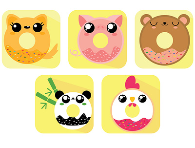 DONUT KAWAII adobe illustrator childrens illustration design designs flat flatdesign food illustration icon illustration kawaii vector illustration