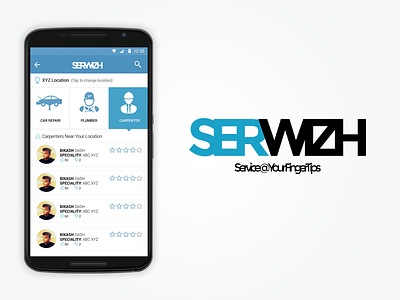 SerWizh - Service@YourFingerTips aayushman gupta appscreen category freelancing homescreen serwizh ui design
