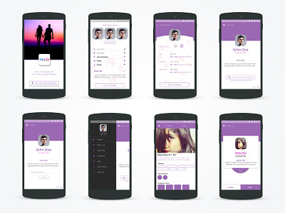 Myolo - App UI aayushman gupta dating app material design mobile app mobile ui myolo ui design ui screen