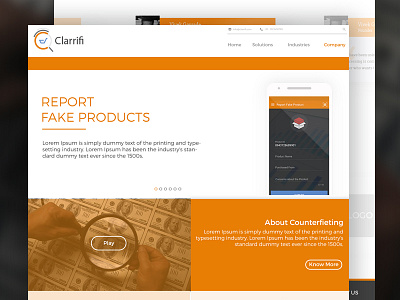 Clarrifi Website counterfeit design report fake ui ux visual design website