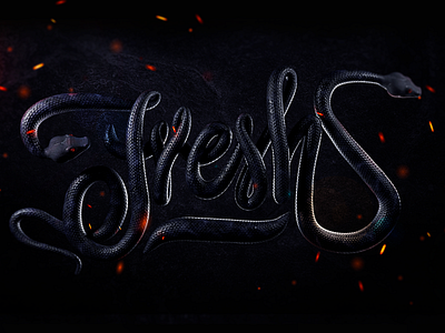 Fresh! 3d art color lettering typography
