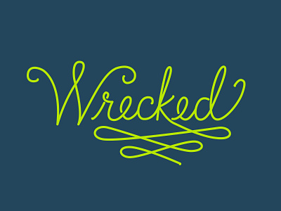 Wrecked hand lettering hand type monoweight typography vector