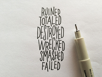 Ruined hand lettering hand type typography