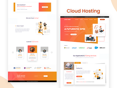 Cloud Hosting UI Design branding cloud hosting template cloud hosting ui danish khan design free xd file illustration ui vector web web template